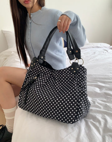Rumin Dot Studded Big Shoulder Bag